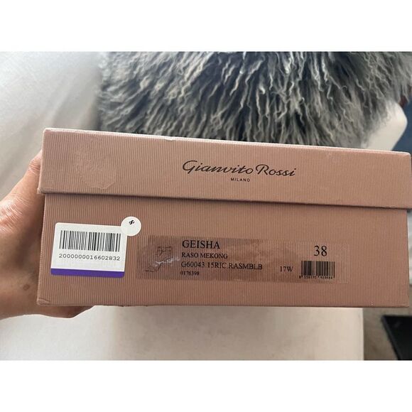 GIANVITO ROSSI Geisha Bicolor Sandal Sandal in Black/Gold 38 - Picture 11 of 13